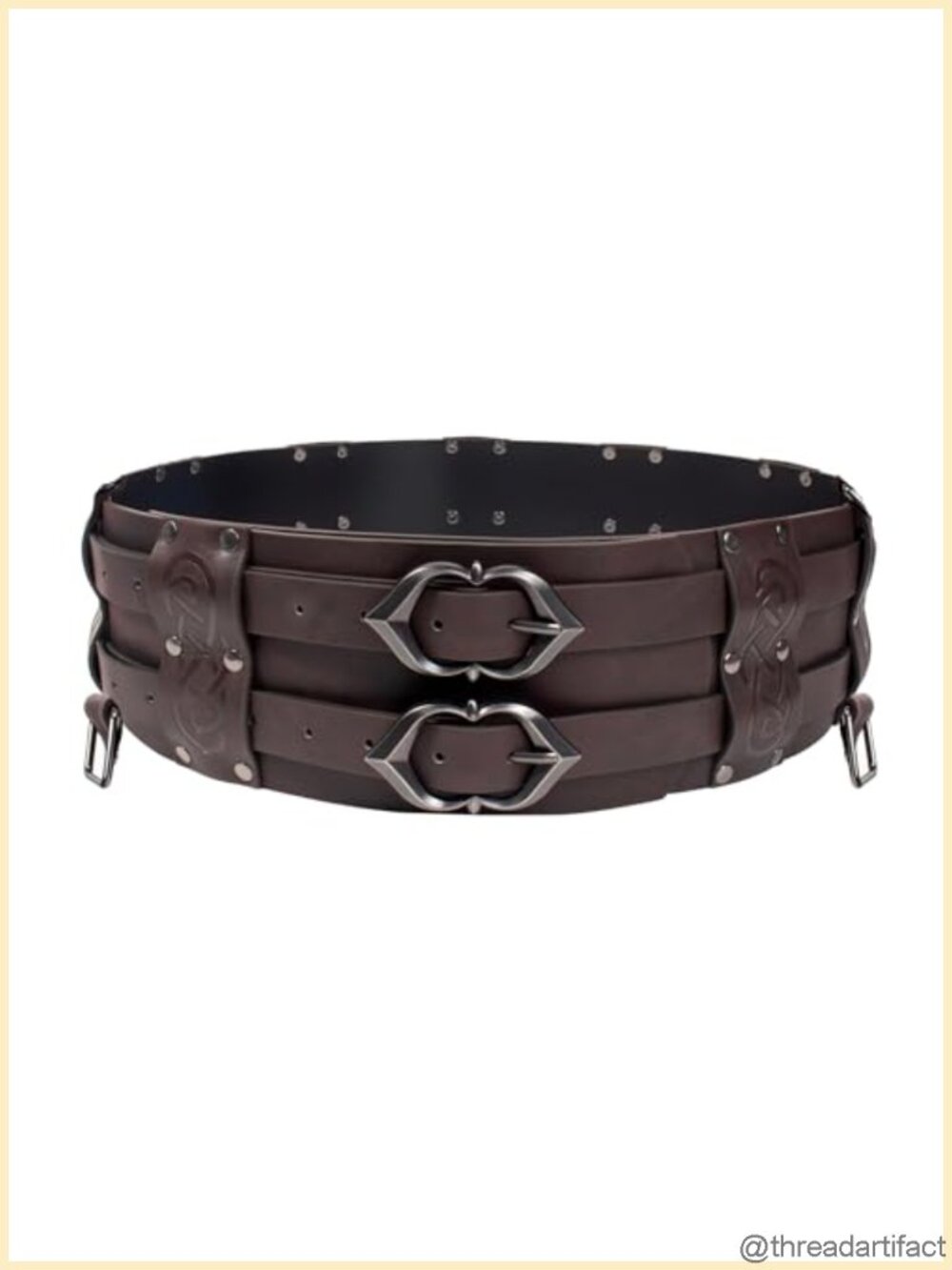 Medieval Viking PU Leather Waist Belt Corset LARP Cosplay Renaissance